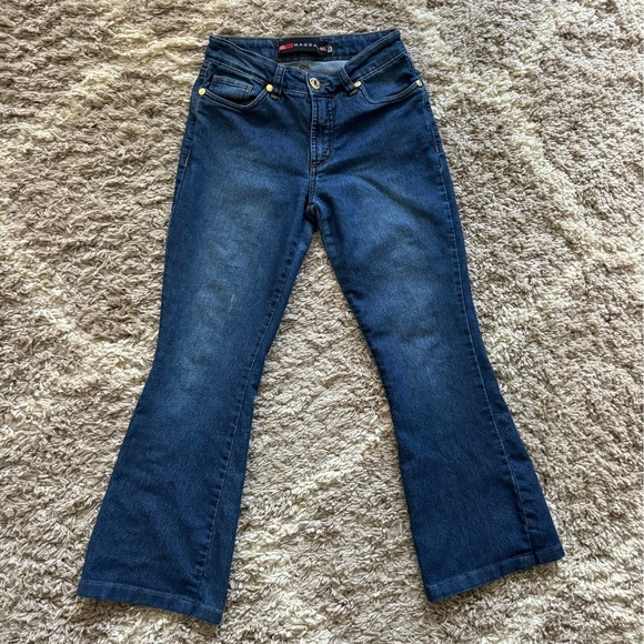 Magdal Denim - Magdal Dark Wash Flare Leg Jeans Mid Rise Denim Size 38 US 4-6 Bootcut Indigo